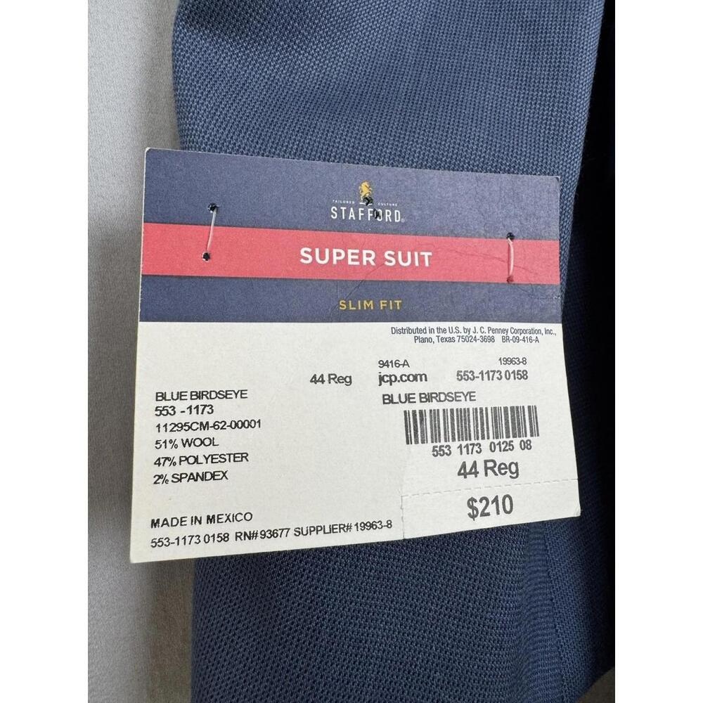 Stafford Blue Men's Suit Jacket - Picture 7 of 7